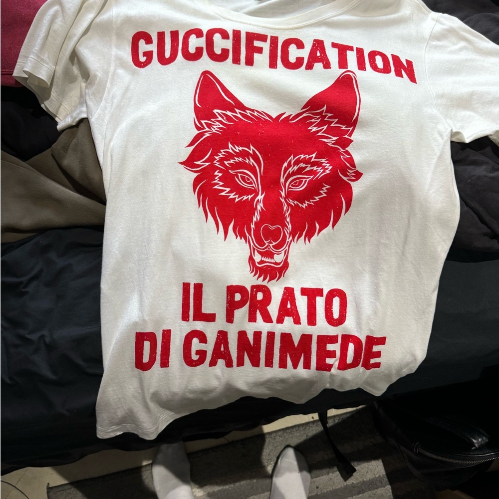 Guccification White and Red Graphic Tee